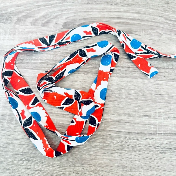 Compañia Fantastica Shift Dress 60’s Vibe Red Floral Long Sleeve Short Small - Picture 9 of 10